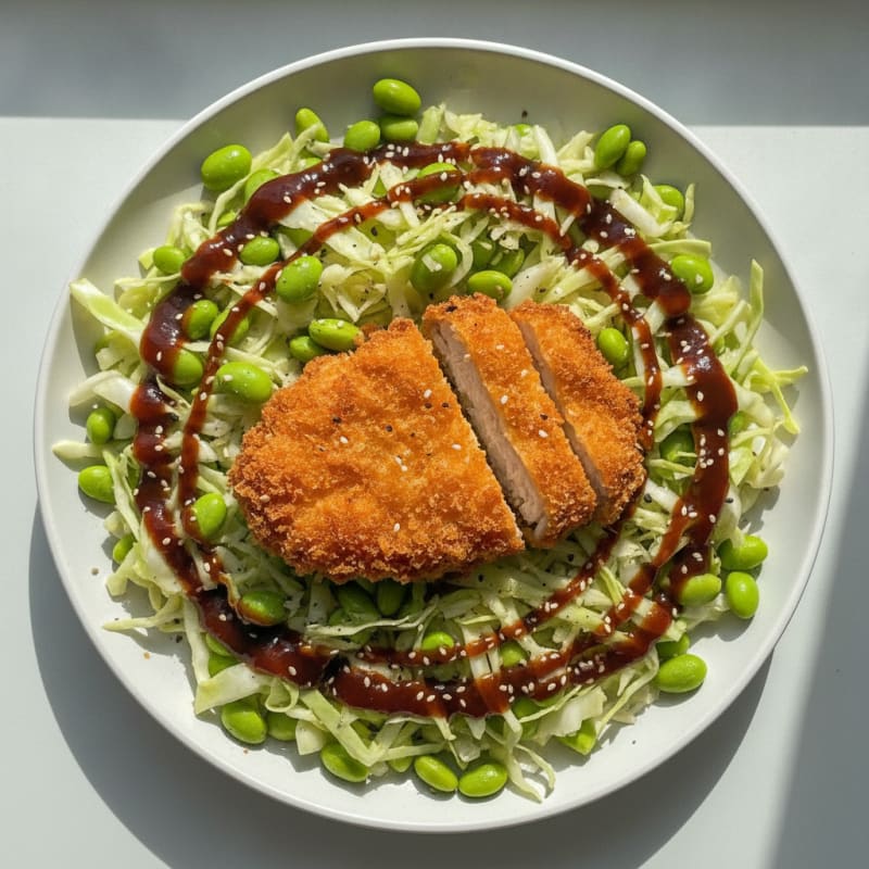 Crispy Leftover Chicken Katsu with Edamame Slaw