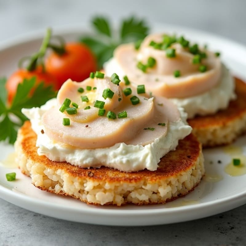 Protein-Packed Savory Rice Cakes with Whipped Cottage Cheese