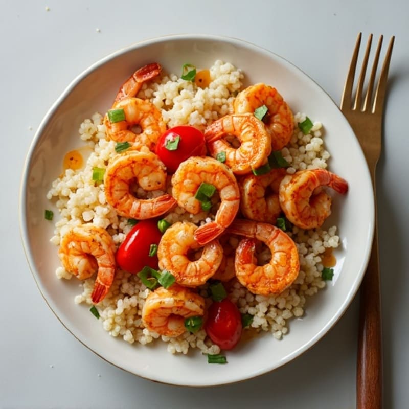 Spicy Shrimp and Chicken Cauliflower Rice Skillet