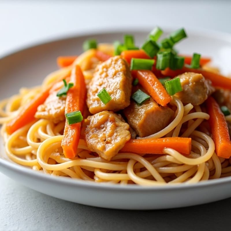 Chicken and Carrot Stir-Fried Spaghetti