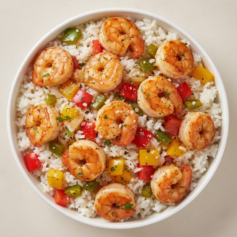 Garlic Herb Shrimp and Pepper Rice
