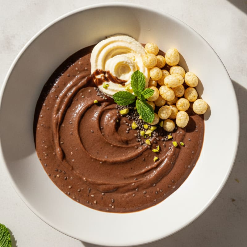 Creamy Chocolate Protein Pudding with Chia and Pea Protein