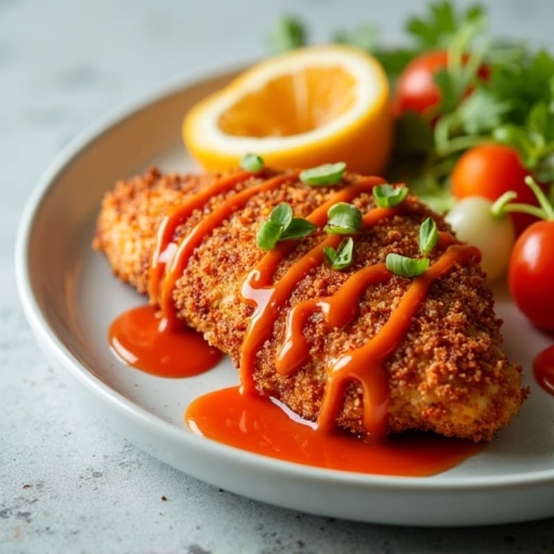 Crispy Baked Ginger-Garlic Chicken with Sweet Chili Sauce