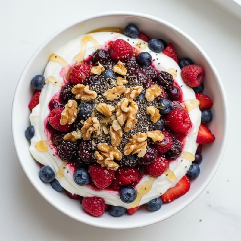 Creamy Greek Yogurt and Mixed Berry Protein Parfait