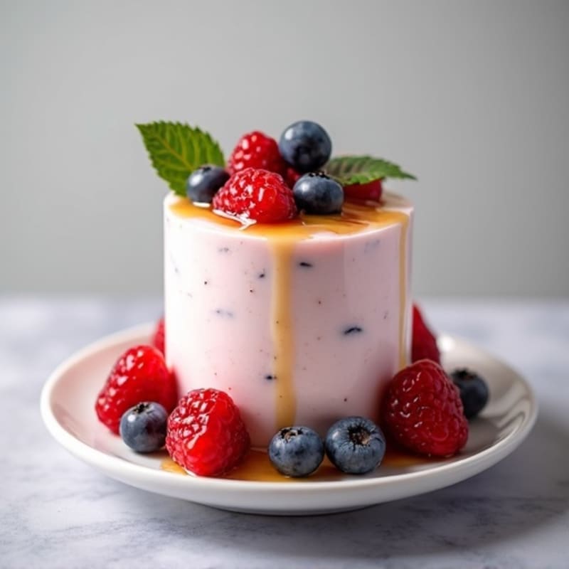 Greek Yogurt Protein Mousse with Mixed Berries