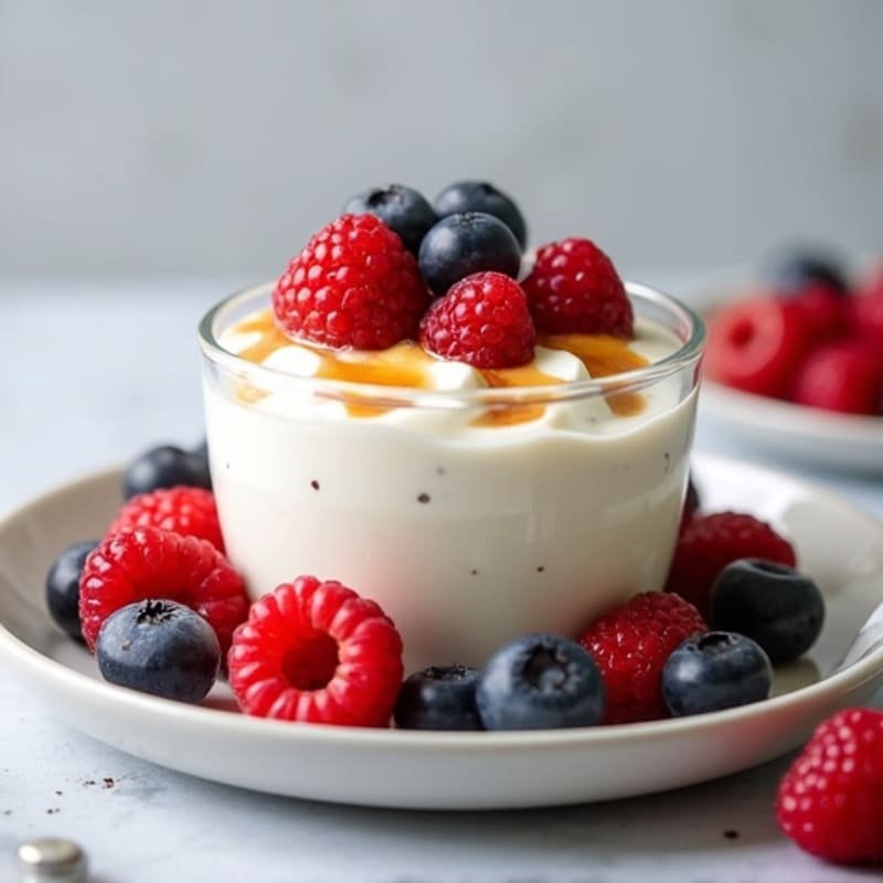 Greek Yogurt Protein Mousse with Mixed Berries