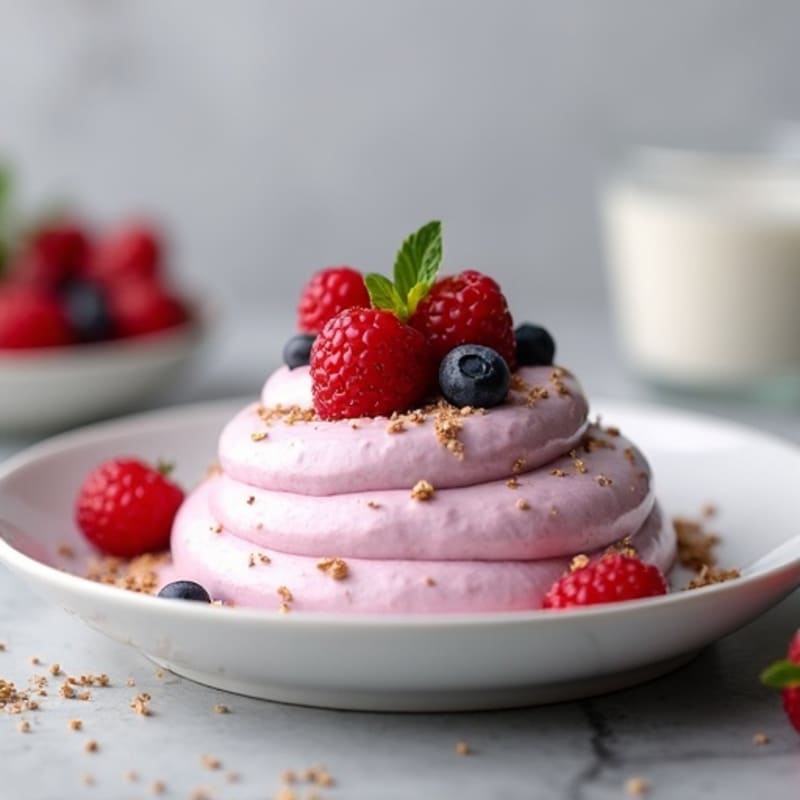 Greek Yogurt Protein Mousse with Mixed Berries