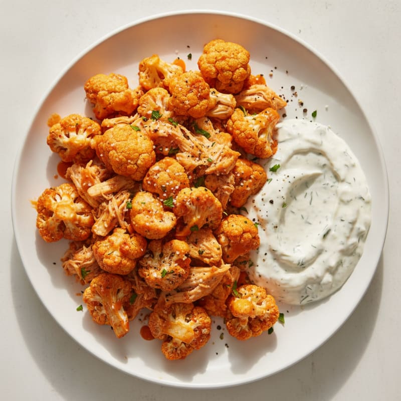Buffalo Cauliflower Bites with Ranch Dip