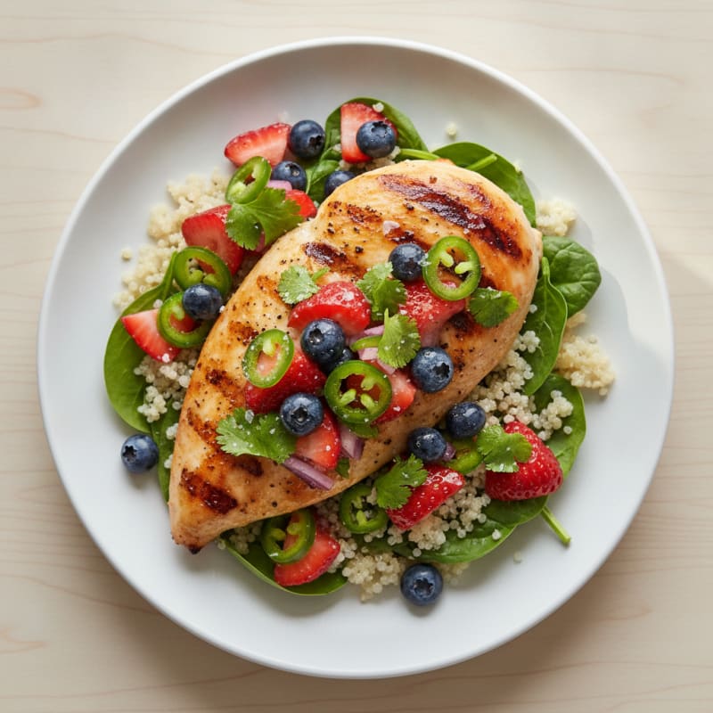 Grilled Chicken with Summer Berry Salsa