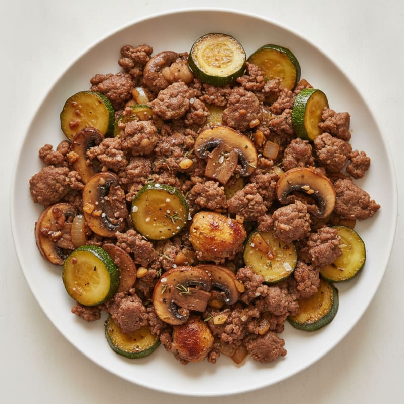 Savory Ground Beef and Mushroom Skillet