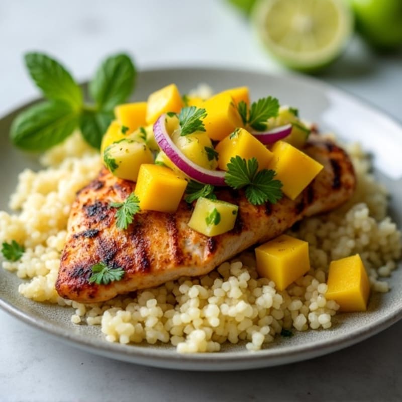 Lime-Cilantro Grilled Chicken with Fresh Mango Salsa