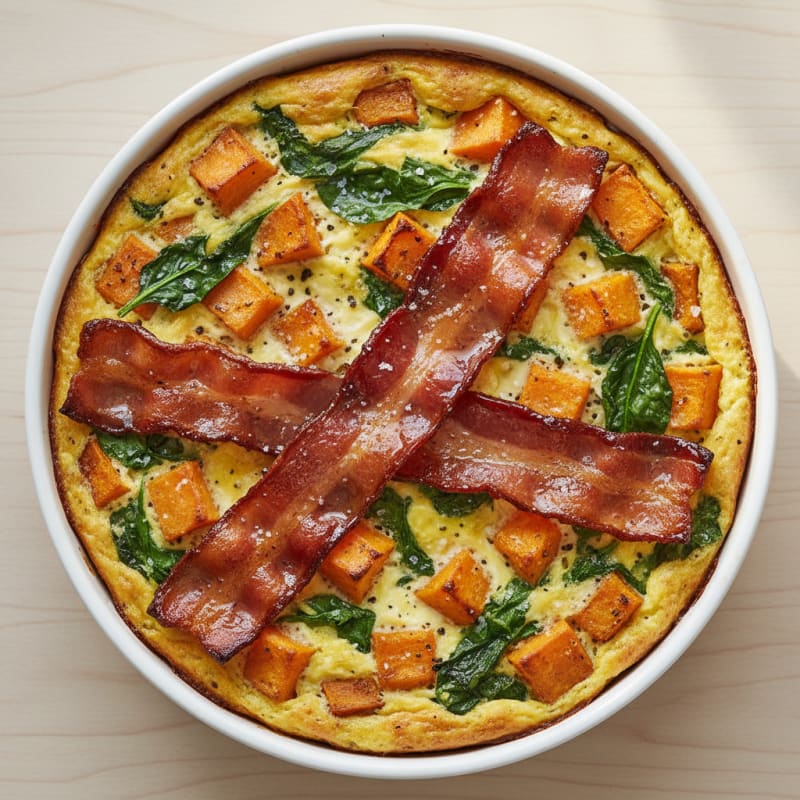 Golden Maple-Glazed Bacon & Egg Bake