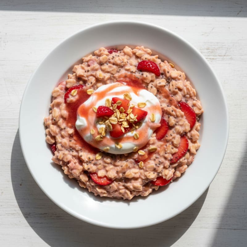 Creamy Strawberry Shortcake Overnight Oats