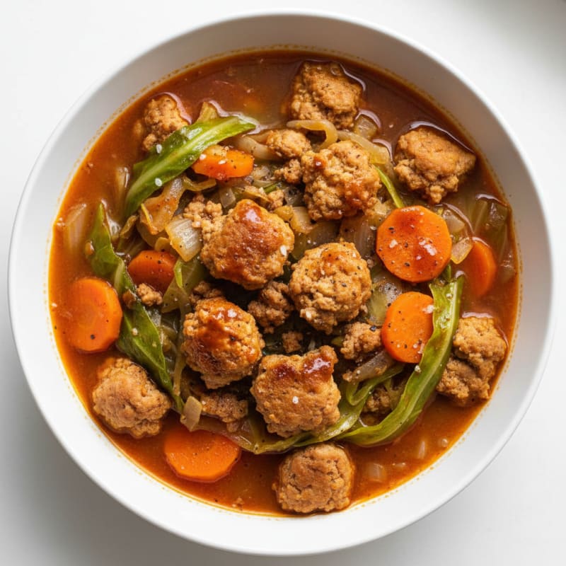 Smoky Sausage and Cabbage Detox Soup