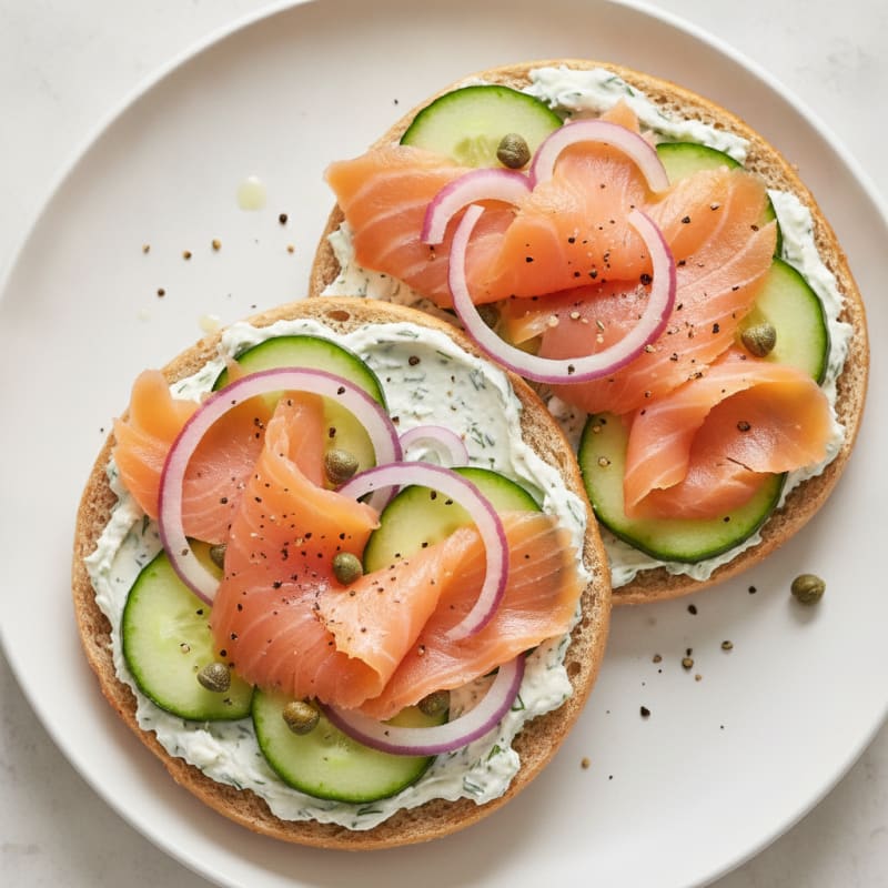 Smoked Salmon Bagel with Dill Cream Cheese