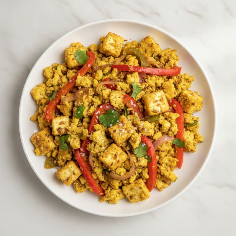 Paneer Bhurji with Bell Peppers