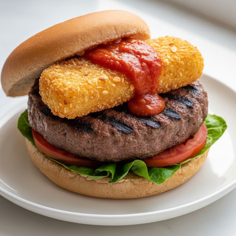 Mozzarella Stick Beef Burger