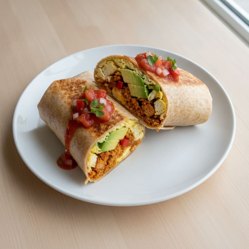 Loaded Breakfast Burrito with Chorizo