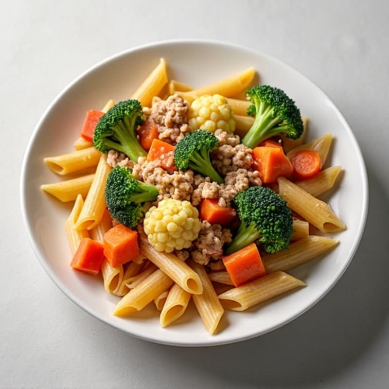 Lean Ground Turkey Pasta with Mixed Vegetables