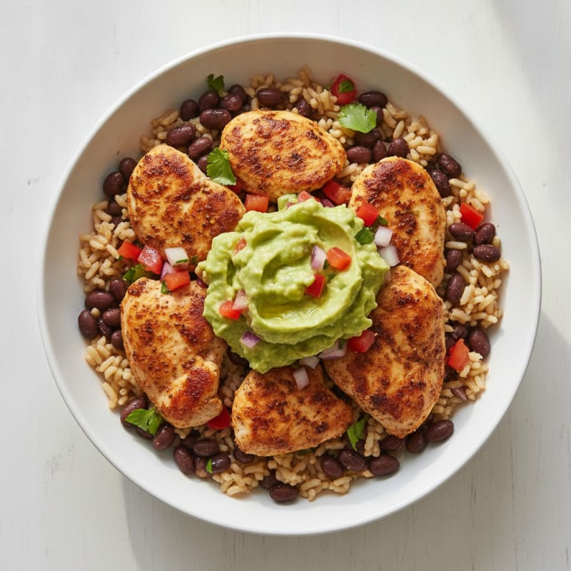 Chicken Taco Bowl with Guacamole