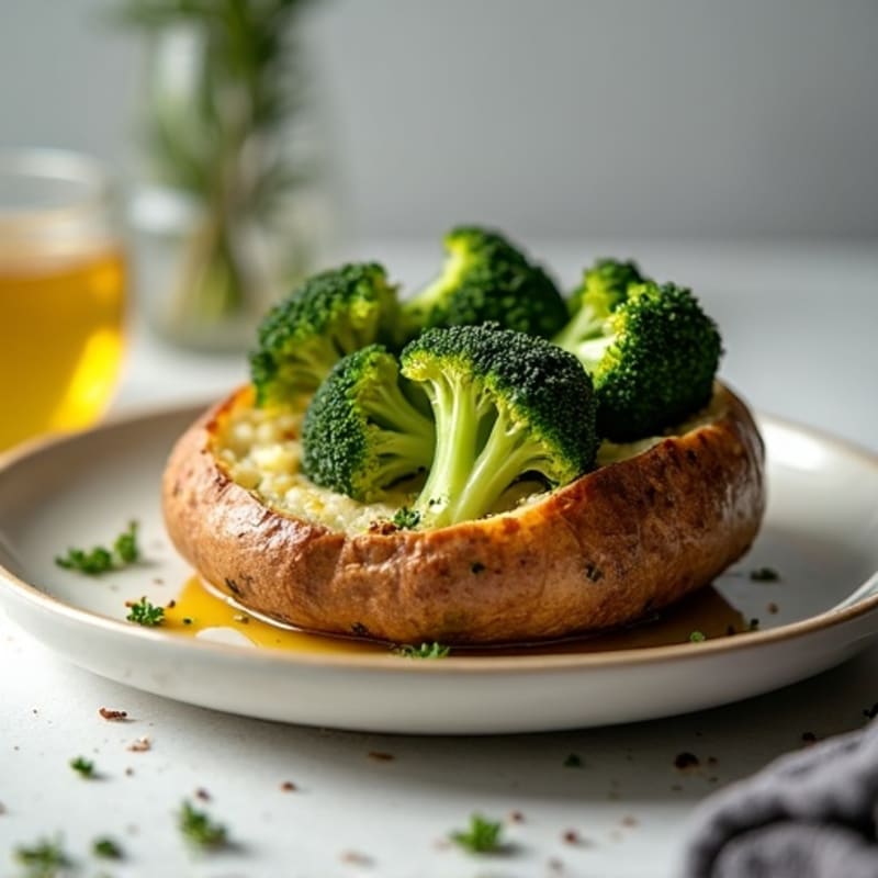 Herb-Roasted Chicken and Broccoli Loaded Baked Potato