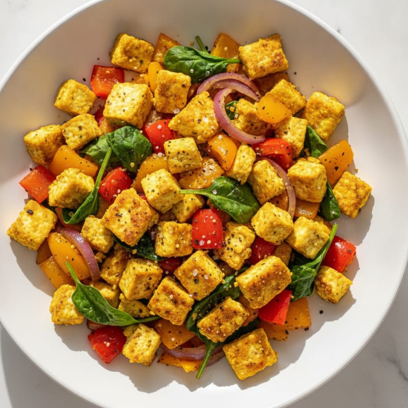 Hearty Tofu Scramble with Roasted Vegetables
