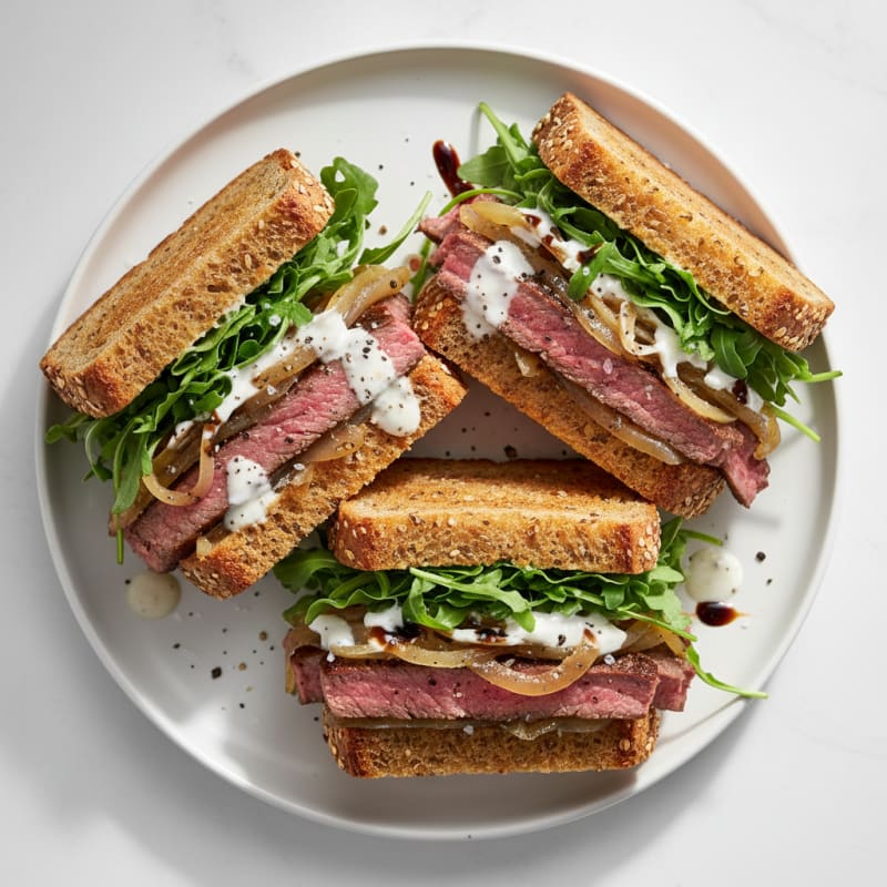 Tender Steak and Caramelized Onion Sandwich