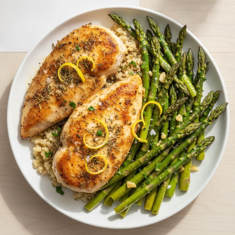 Lemon Herb Chicken with Roasted Asparagus