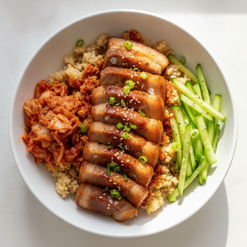 Spicy Gochujang Pork Belly Bowl