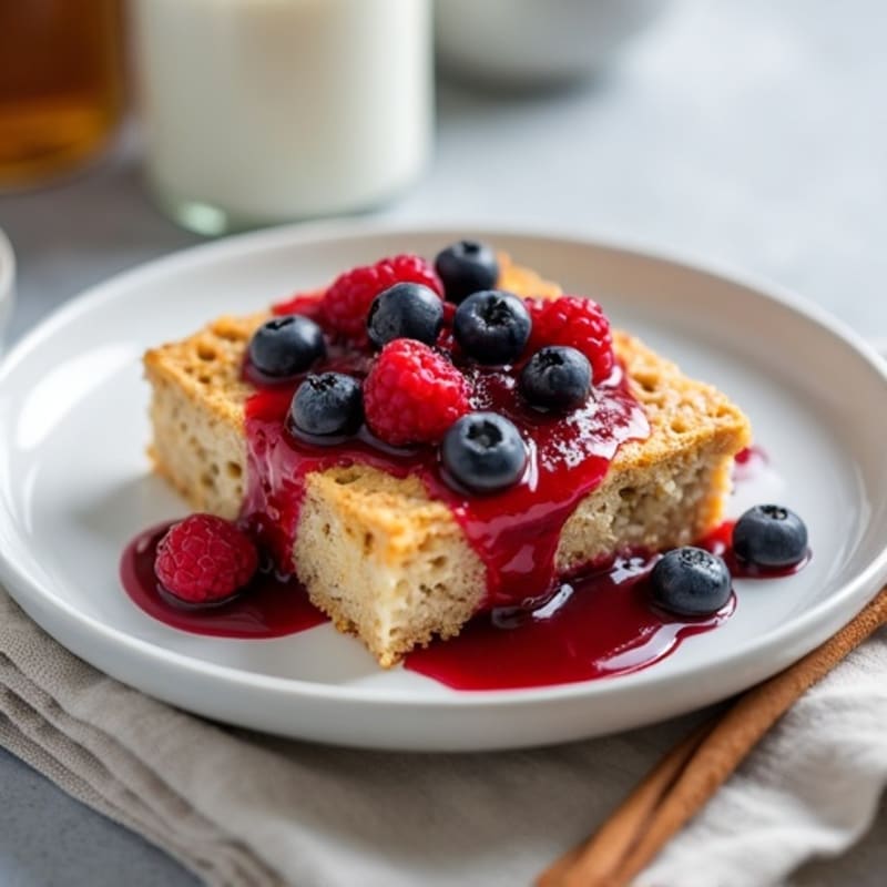 Maple-Cinnamon Protein Baked Oats with Berry Compote