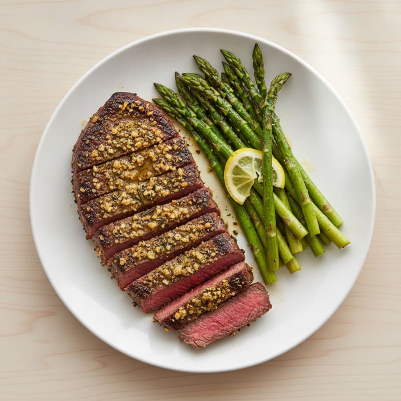 Garlic Herb-Crusted Flank Steak