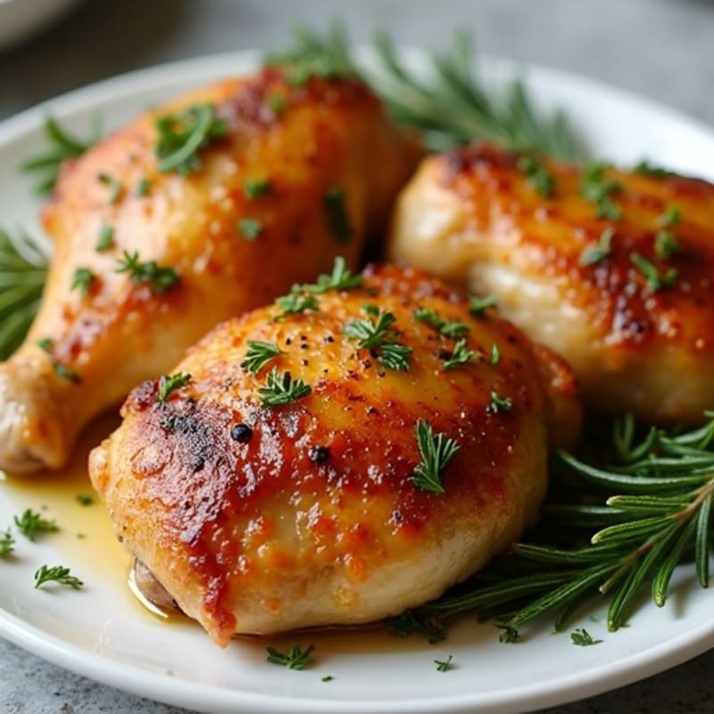 Crispy Herb-Roasted Chicken Thighs with Garlic