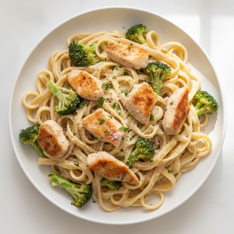 Garlic Parmesan Chicken Alfredo with Fettuccine