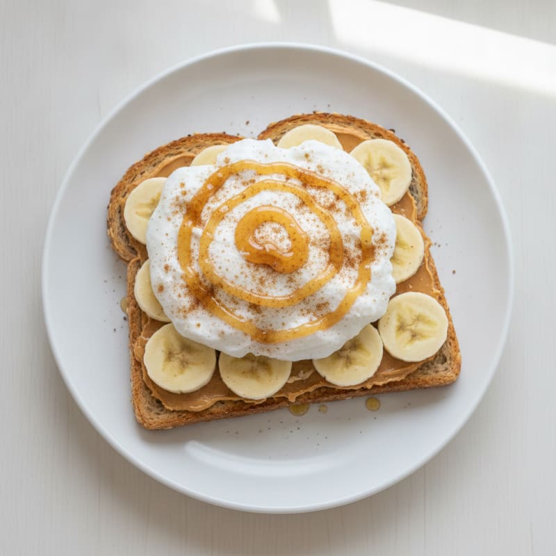 Peanut Butter Banana Toast with Honey Egg Whites
