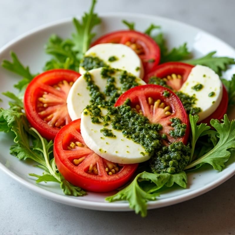 Fresh Tomato, Creamy Mozzarella, and Basil Pesto Salad
