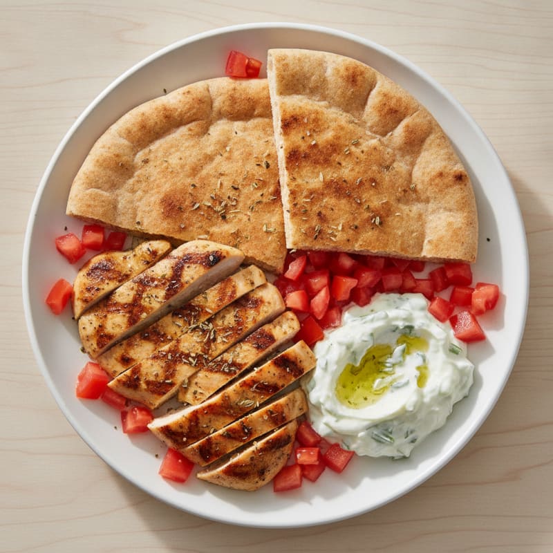Grilled Chicken with Tzatziki and Pita