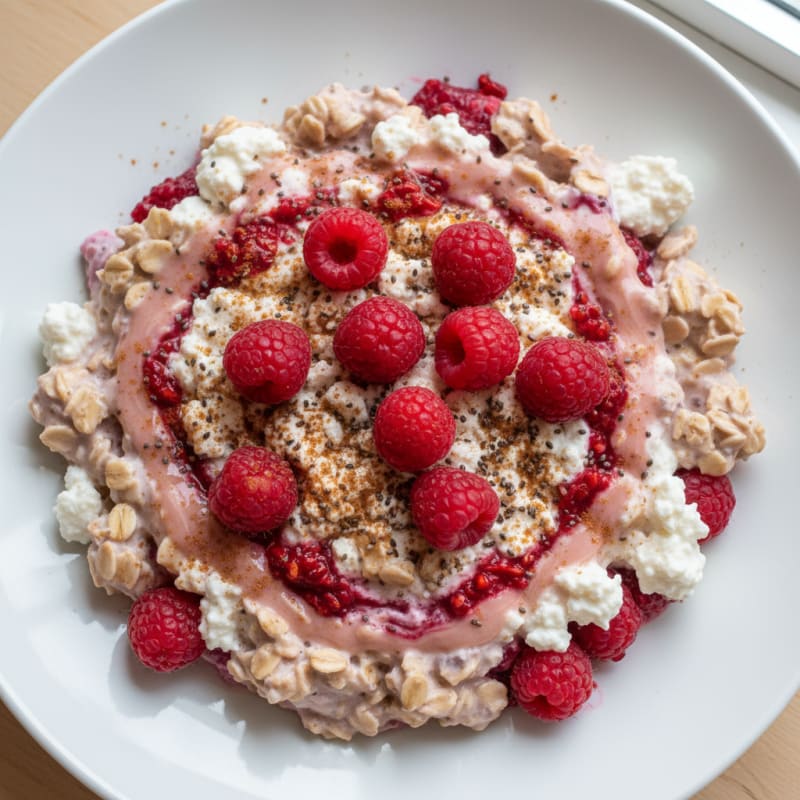 Creamy Berry Cottage Cheese Overnight Oats