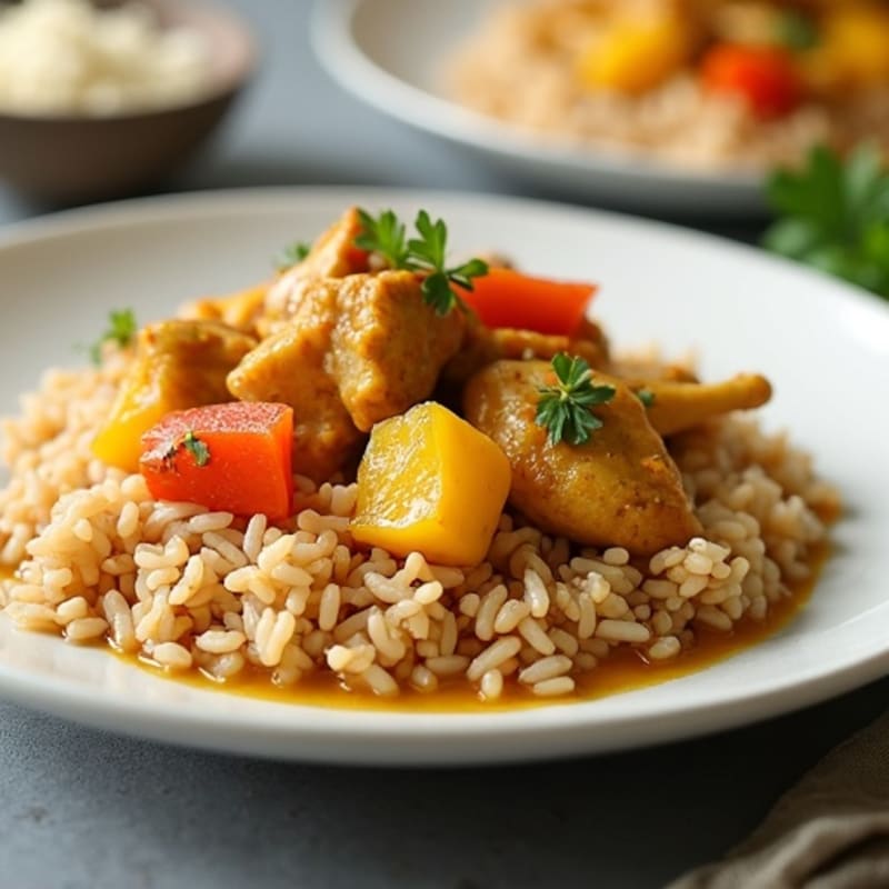 Creamy Coconut Chicken Curry with Brown Rice