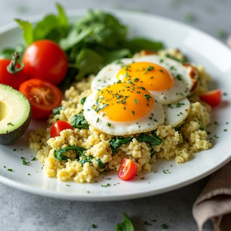Egg White Spinach Scramble with Grilled Turkey Breast