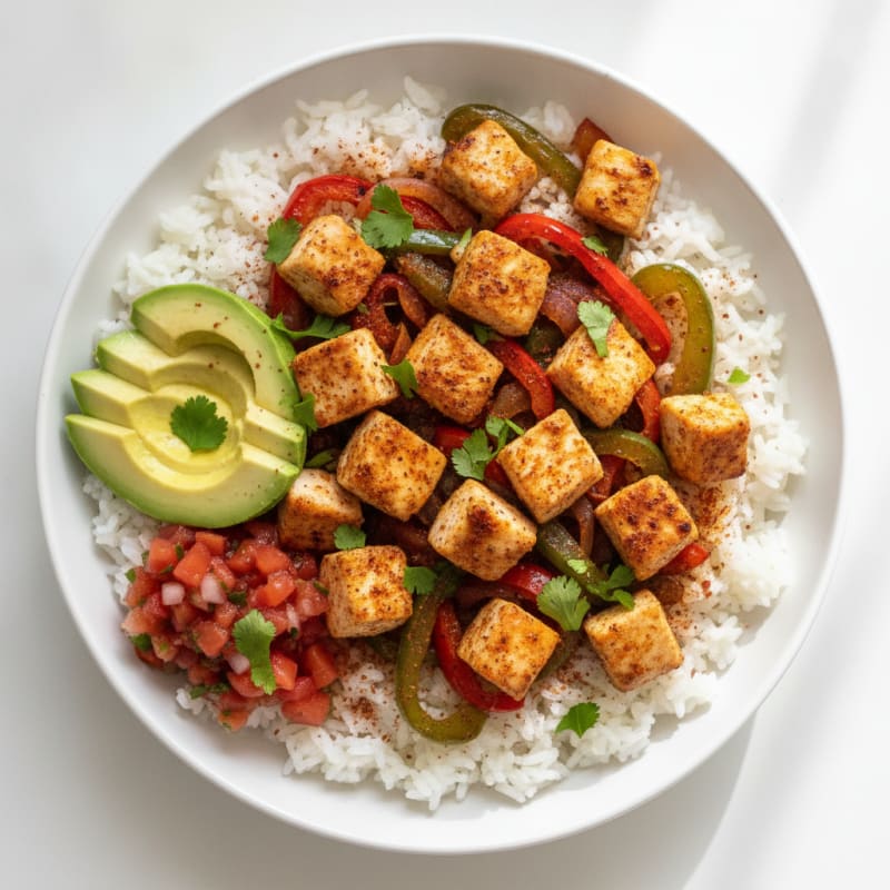 Chicken and Pepper White Rice Bowl