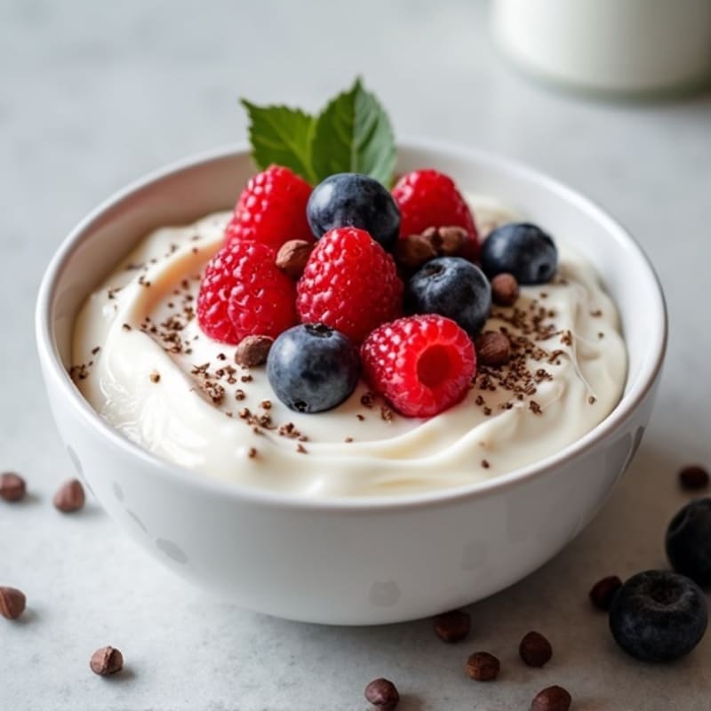 Silky Greek Yogurt Protein Pudding with Fresh Berries