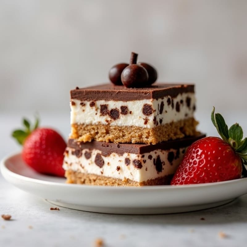 Protein-Rich Dark Chocolate Greek Yogurt Cheesecake Squares