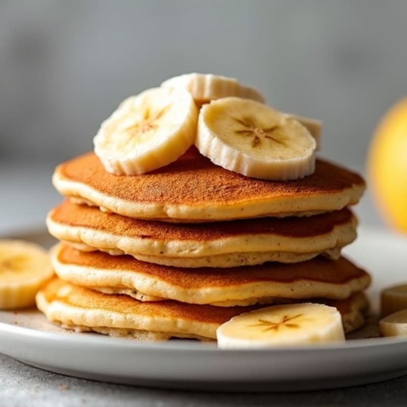 Fluffy Protein Banana Pancakes with Warm Spiced Bananas