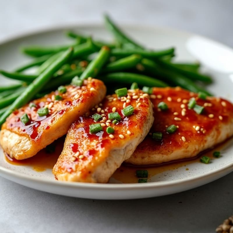 Roasted Teriyaki Chicken with Crispy Green Beans
