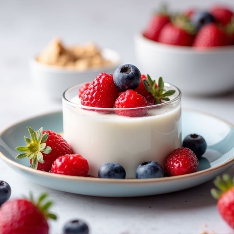 Silky Greek Yogurt Protein Pudding with Berries