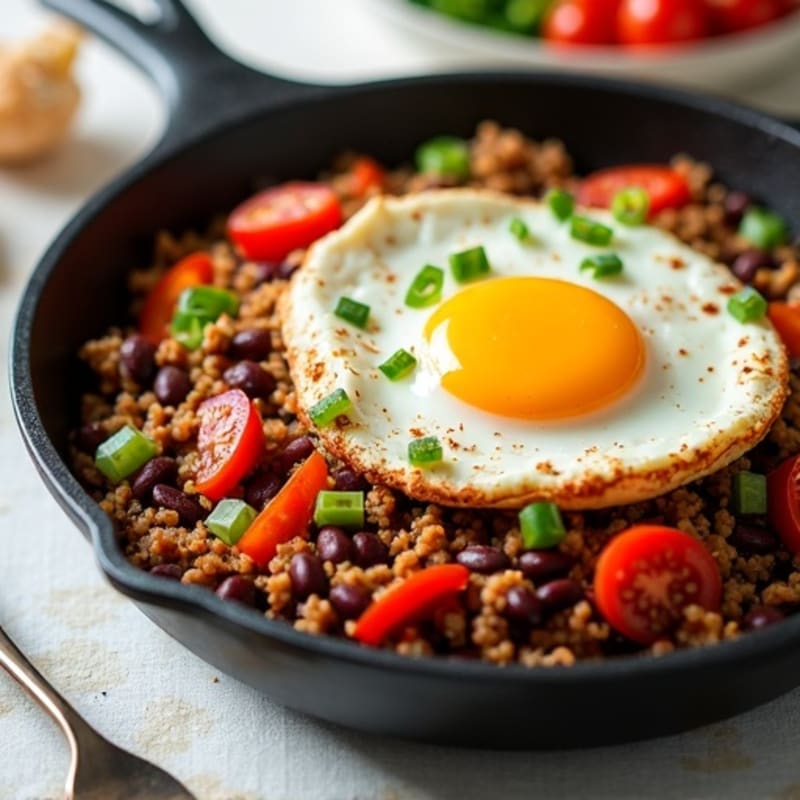 Hearty Spiced Ground Turkey and Black Bean Skillet