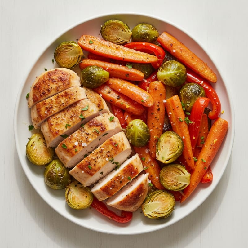Pan-Seared Chicken with Roasted Vegetables