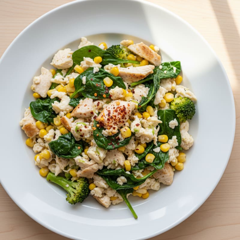 Spinach and Chicken Egg White Scramble