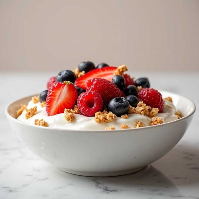 Creamy Greek Yogurt with Fresh Berries and Crunchy Granola