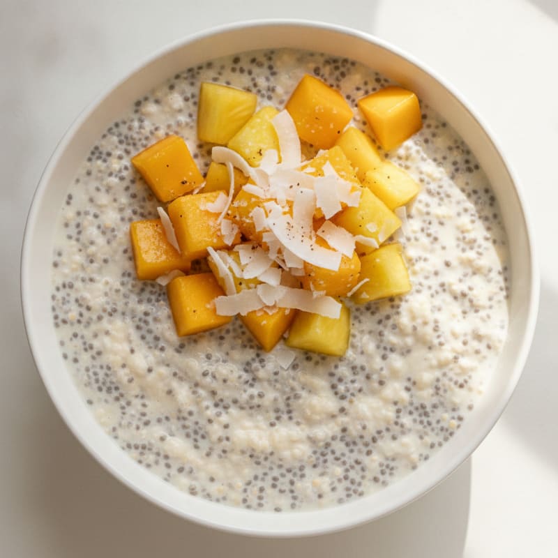 Coconut Chia Pudding with Tropical Fruit